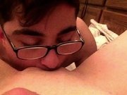 Tonguefucking Her Wet Pussy And Rubbing A Big Dick On Her Clit