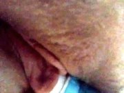 Hairy moaning solo wife clit vibe closeup