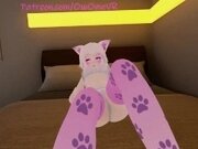 'Lewd Catgirl gets 4 orgasm denied (Frustraded squirming and moaning) vrchat'