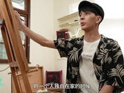Asian cute girl creampied by painter in studio.