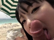 Horny Hina Maeda gets creampied on the beach by a nameless