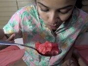 'Ang Sarap! Filipina Babe Eats Watermelon With Giant Spoon'