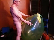 124) Two Giant Round Balloons Popped and Cum On by Daddy