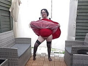 Sexy Wench Stripping in Holdup Stockings