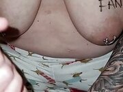 Sexy filthy British bbw wife does a tribute for two lucky members