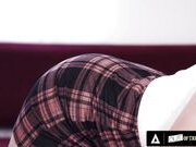 OUT OF THE FAMILY - Cute Teen Finds Out Her Stepdad Is Jerking Off And Decides To Help Him