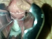 GF trying to cum with speculum opening pussy