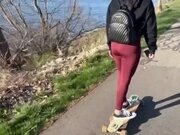 'LONGBOARDING FOLLOWED BY SEXY BLOWJOB AND HARDCORE FUCKING CUM IN MOUTH OUTDOORS'