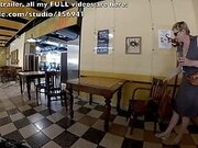 Risky masturbation games in a cafe