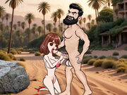 Aunty with pink boobs in the desert fucked with big cock