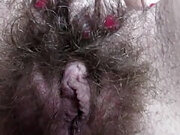 Hairy pussy is not an obstacle to clit play