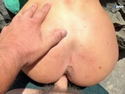Gave a Blowjob and Fucked a Nudist on the Beach