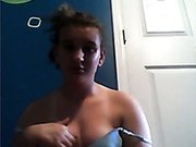 Shamelessly exhibitionistic webcam user shows off her big round ass
