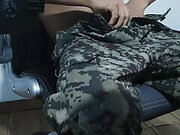 massive cumshot from an alpha military man