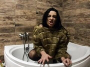 Milfycalla- Pee Play in Bathtub While Wearing a Fur Coat and Pantyhose 198