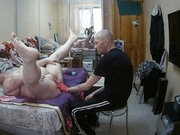shaved his wife's meaty pussy then did a fisting before squirting