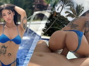 Sexy Colombian is Fucked in the Pool, She Loves Big Cock!