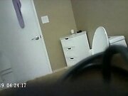 Spycam catches BBW getting ready for shower
