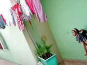Indian College stepsister Sex while putting clothes out to dry