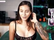 Sexy Colombian with a dreamy tattooed body exudes sensuality