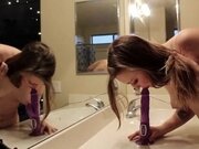 'Fucking a DIDLO on the COUNTER Two Mirrors SQUIRTING and REAL Orgasms!'