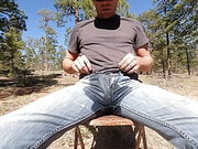 Pissing My Jeans and Jerking off While Camping