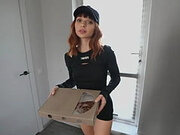 Sexy Student Delivery Girl Ate My Pizza and got Fucked in Her Tight Pussy