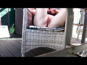 Annoy the neighbor again, sit at the table with naked pussy