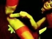 Mature brunette lady in red stockings masturbating on cam