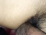Masturbation with a hairy penis
