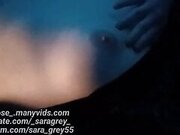 sara grey touching her curvy body, shaved pussy and small tits