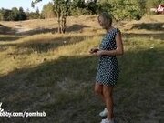"MyDirtyHobby - German MILF blows twice and creampied outdoors"