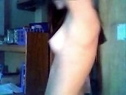 Svelte brunette girl from my neighborhood exposes her tits on webcam