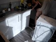 'Horny wife seduces plumber in the kitchen while husband at work'