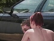 Passionate redhead is pleasured inside her wet pussy