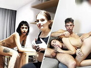Three Stunning Beauties Ignite a Wild Orgy Night with an Explosive Golden Sho...
