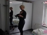"MyDirtyHobby - Blonde babe in leather outfit teases and gets fucked by a big dick"