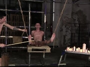 Submissive Jesse Evans endures foot play from Master Xavier