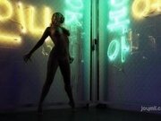 'Sexy Milf Stripteases under Neon lights'