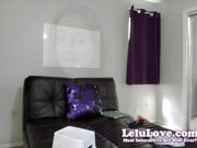 'Webcam babe yoga stretching & blowjob CFNM during yoga workout then behind the scenes photoshoot in lingerie - Lelu Love'