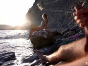 Dick Flash on a Nudist Beach: Stranger Caught Me Jerking off and Helped Me Cum