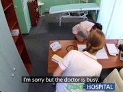 FakeHospital Sexy male patient cums in dirty nurses mouth on doctors desk