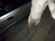 Playing with piss and walking naked in public, almost getting caught twice