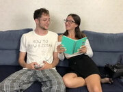 Step Sister in School Uniform Asked Step Brother Help with Homework but He He...