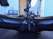 'Rubber dolls with cute moaning girls and interlocking vibrators for hypnotic masturbation