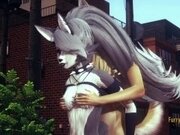'Furry Hentai Wolf gives fox boobjob until he cum on her face'