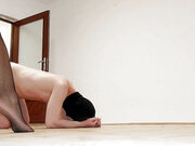 Mistress stepmom caught her stepson masturbating with her pantyhose on his head and she decides to punish him Part 3