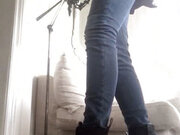 In my friends tight jeans and her small tight doc martens boots