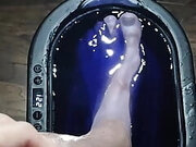 POV Dipping Foot in Paraffin Wax View