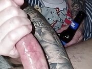 Late night oily lubed handjob from wife